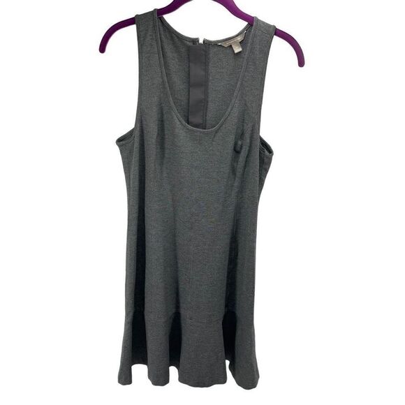 Banana Republic Scoop Neck skater Dress Sleeveless Stretch Mini Gray Zip 10 - Picture 8 of 9